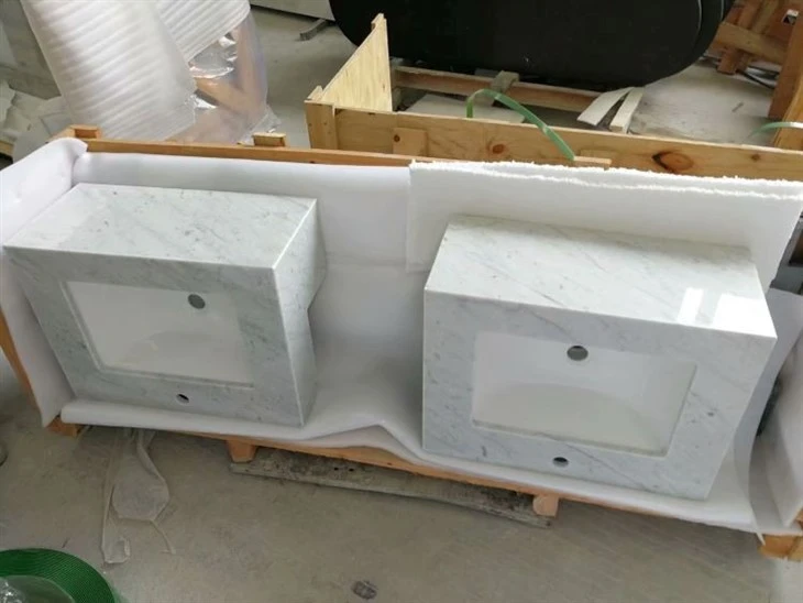 Carrara White Marble Kitchen Countertop