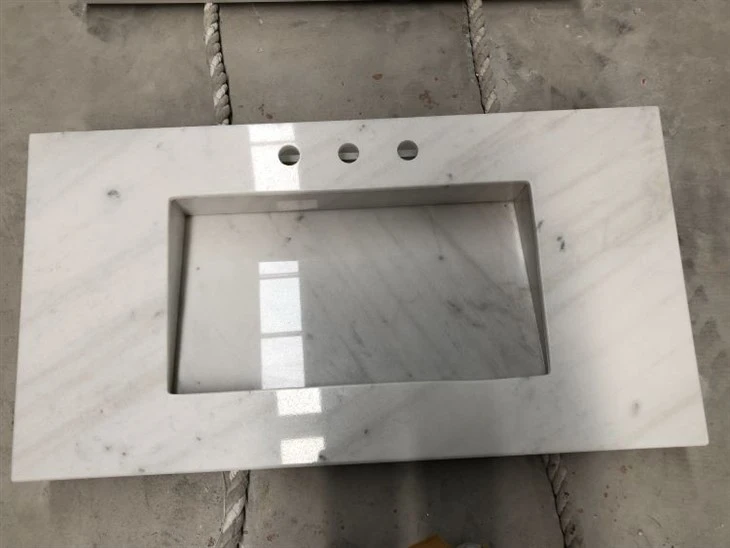 Carrara White Marble Bathroom Washbasin